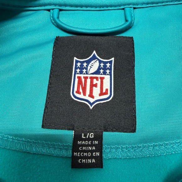 Miami Dolphins NFL Jacket Men's Size Large Full Zip Embroidered Logo Mock Neck - Picture 10 of 16